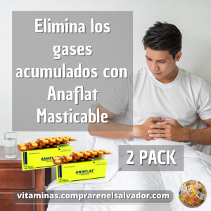 ANAFLAT 50 mg 40 Tabletas masticables 2 PACK alivio rápido y eficaz para tu bienestar diario